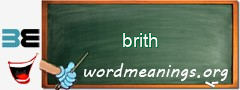 WordMeaning blackboard for brith